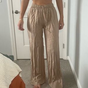 wide leg viscose cover up crinkle pants